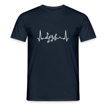 Music music choir love music instrument guitar - Men's T-Shirt - navy - Front - AI Model Male 178 light (178cm)