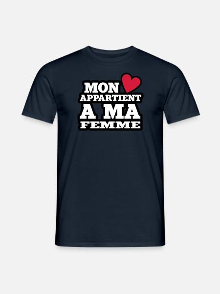 mon coeur appartient à ma femme - T-shirt homme - marine