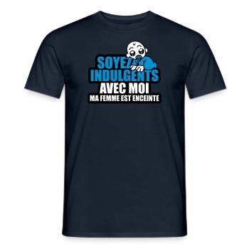 soyez indulgents avec moi ma femme est enceinte - T-shirt homme - marine - Devant - AI Model Male 178 light (178cm)