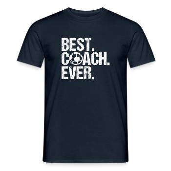 BEST COACH EVER Soccer Coach - Men's T-Shirt - navy - Front - AI Model Male 178 light (178cm)