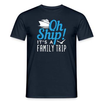 Boat Ship It's A Family Trip Cruiser Gift - Men's T-Shirt - navy - Front - AI Model Male 178 light (178cm)