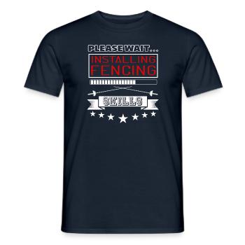 S'il vous plaît, attendez l'installation des compétences - T-shirt homme - marine - Devant - AI Model Male 178 light (178cm)