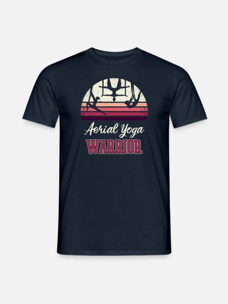 Aerial Yoga Warrior Hammock Mounting Silks Funny - Männer T-Shirt - Navy