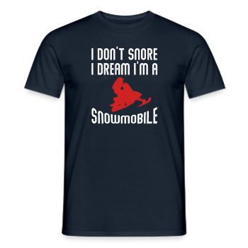 I Don't Snore I Dream I'm A Snowmobile Fan Gift - Männer T-Shirt - Navy - Vorne - AI Model Male 178 light (178cm)