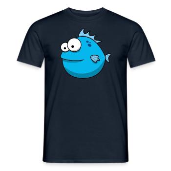 Blue cartoon fish - Men's T-Shirt - navy - Front - AI Model Male 178 light (178cm)