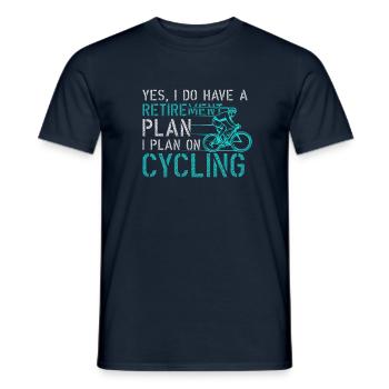 Retirement Plan Cycling Funny Bicycle Gift - Männer T-Shirt - Navy - Vorne - AI Model Male 178 light (178cm)
