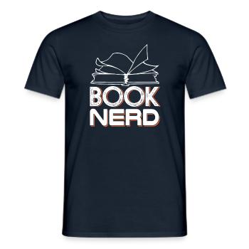 Book Nerd Funny Book Lover Reading Gift - Men's T-Shirt - navy - Front - AI Model Male 178 light (178cm)