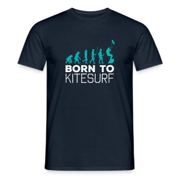 Kitesurfing Evolution Kite Boarding Fan Gift - Men's T-Shirt - navy - Front - AI Model Male 178 light (178cm)