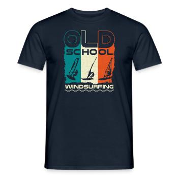 Planche à voile old school - T-shirt homme - marine - Devant - AI Model Male 178 light (178cm)