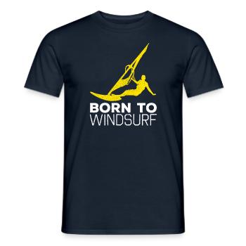Born To Windsurf Evolution - Männer T-Shirt - Navy - Vorne - AI Model Male 178 light (178cm)