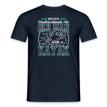 Never Underestimate An Old Man With A Kayak - Men's T-Shirt - navy - Front - AI Model Male 178 light (178cm)
