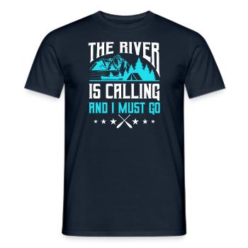 Kayak The River Is Calling And I Must Go - Men's T-Shirt - navy - Front - AI Model Male 178 light (178cm)