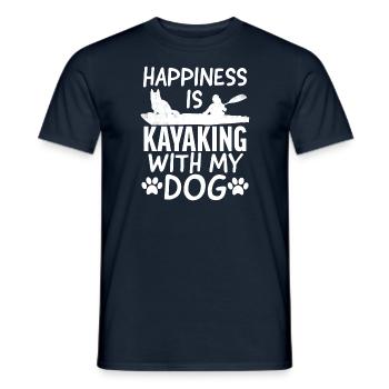 Happiness Is Kayaking With My Dog - Männer T-Shirt - Navy - Vorne - AI Model Male 178 light (178cm)