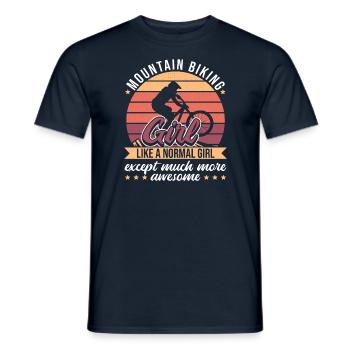 Awesome Mountain Biking Girl - T-shirt homme - marine - Devant - AI Model Male 178 light (178cm)