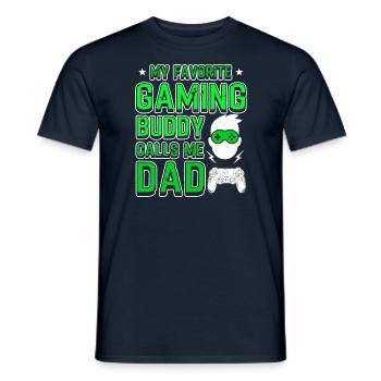 My Favorite Gaming Buddy Calls Me Dad Video Games - Men's T-Shirt - navy - Front - AI Model Male 178 light (178cm)
