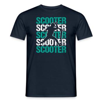 Scooter Kick-Scooter Stunt Scooter E-Scootering - Men's T-Shirt - navy - Front - AI Model Male 178 light (178cm)