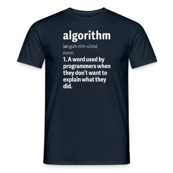 Programmeur problème-Solving Engineering Algorithms - T-shirt homme - marine - Devant - AI Model Male 178 light (178cm)