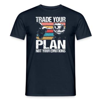 Trade Your Plan Not Your Emotions Trader Investor - T-shirt homme - marine - Devant - AI Model Male 178 light (178cm)