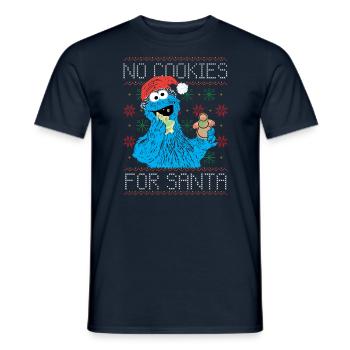 Sesamstraße Keine Kekse Für Santa Ugly Xmas - Männer T-Shirt - Navy - Vorne - AI Model Male 178 light (178cm)