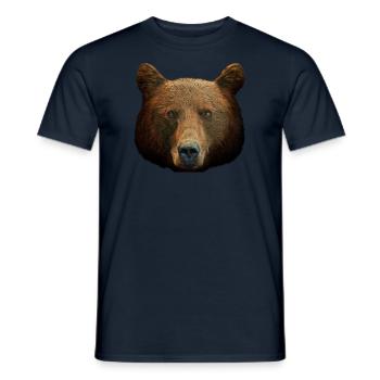 Brown Bear Head Bear Motif for Brown Bears Team or - Men's T-Shirt - navy - Front - AI Model Male 178 light (178cm)