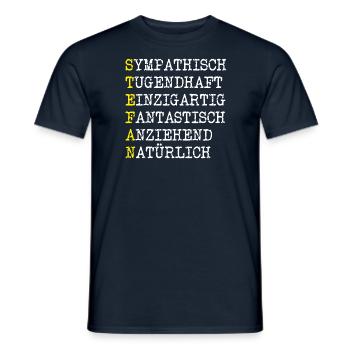 Positive Eigenschaften Stefan - Männer T-Shirt - Navy - Vorne - AI Model Male 178 light (178cm)