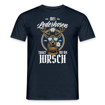 Mei Lederhosn is in da Wäsch Lederhosen Ersatz - Men's T-Shirt - navy - Front - AI Model Male 178 light (178cm)
