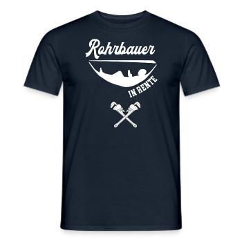 Rohrbauer in Rente Ruhestand Rohrbau Rentner - Männer T-Shirt - Navy - Vorne - AI Model Male 178 light (178cm)