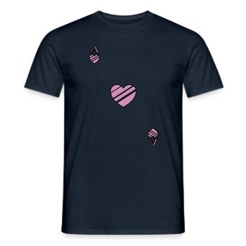 Carte à jouer As de Coeur Rose - T-shirt homme - marine - Devant - AI Model Male 178 light (178cm)