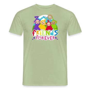 Teletubbies Friends Forever Süßes Design - Männer T-Shirt - Sage - Vorne - AI Model Male 178 light (178cm)