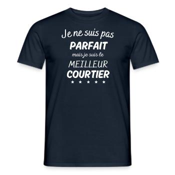 Je suis pas parfait le meilleur courtier - T-shirt homme - marine - Devant - AI Model Male 178 light (178cm)