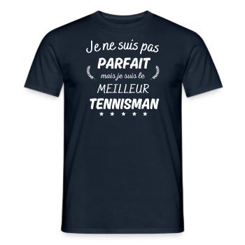 Je suis pas parfait le meilleur tennisman - T-shirt homme - marine - Devant - AI Model Male 178 light (178cm)