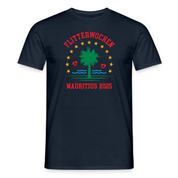Flitterwochen Mauritius 2025 Hochzeitsreise - Männer T-Shirt - Navy - Vorne - AI Model Male 178 light (178cm)
