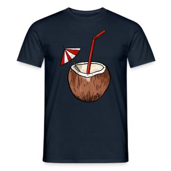Kokusnuss Urlaub Outfit - Männer T-Shirt - Navy - Vorne - AI Model Male 178 light (178cm)