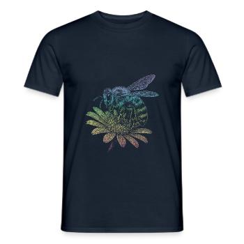 Honeybee - Men's T-Shirt - navy - Front - AI Model Male 178 light (178cm)