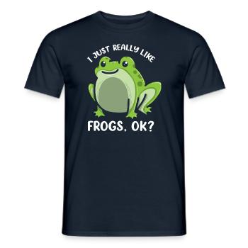 J’aime vraiment frogs Funny Frog Lover - T-shirt homme - marine - Devant - AI Model Male 178 light (178cm)