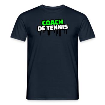 coach de tennis - T-shirt homme - marine - Devant - AI Model Male 178 light (178cm)