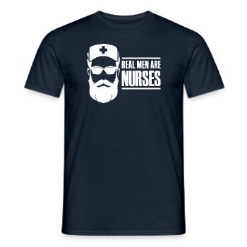 Les vrais hommes sont des infirmières - Infirmière Pfleger - T-shirt homme - marine - Devant - AI Model Male 178 light (178cm)
