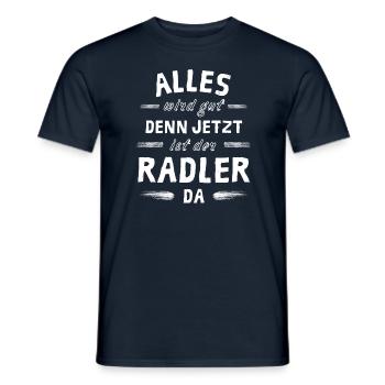 Alles wird gut denn jetzt ist der Radler da - Männer T-Shirt - Navy - Vorne - AI Model Male 178 light (178cm)