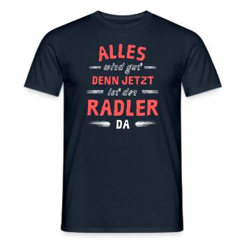 Alles wird gut denn jetzt ist der Radler da - Männer T-Shirt - Navy - Vorne - AI Model Male 178 light (178cm)