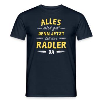 Alles wird gut denn jetzt ist der Radler da - Männer T-Shirt - Navy - Vorne - AI Model Male 178 light (178cm)