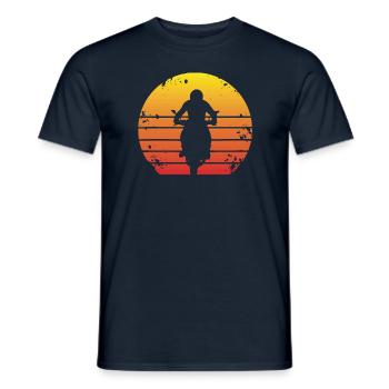Motorrad Bike - Vintage Retro Classic - Männer T-Shirt - Navy - Vorne - AI Model Male 178 light (178cm)