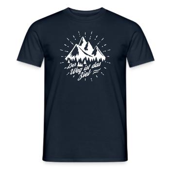 Der Weg ist das Ziel - Berge - Wandern - Outdoor - Männer T-Shirt - Navy - Vorne - AI Model Male 178 light (178cm)