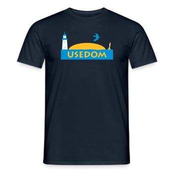 Usedom - Männer T-Shirt - Navy - Vorne - AI Model Male 178 light (178cm)