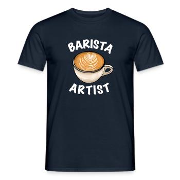 Barista Artist Coffee - Men's T-Shirt - navy - Front - AI Model Male 178 light (178cm)