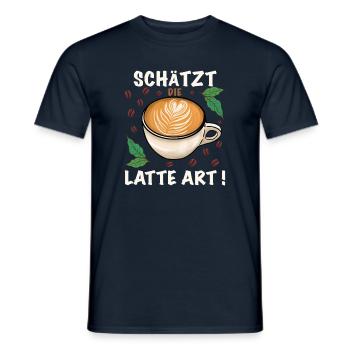 Kaffee Schätzt die Latte art - Männer T-Shirt - Navy - Vorne - AI Model Male 178 light (178cm)