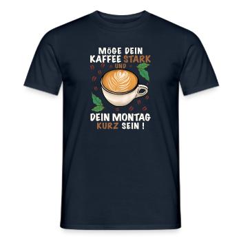 Kaffee trinken morgens - Männer T-Shirt - Navy - Vorne - AI Model Male 178 light (178cm)