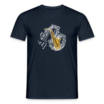Saxophone - Men's T-Shirt - navy - Front - AI Model Male 178 light (178cm)