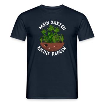 Mein Garten meine Regeln - Männer T-Shirt - Navy - Vorne - AI Model Male 178 light (178cm)