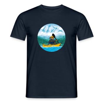 Kayaking Canoeing Water Sports Lake Kayak - Men's T-Shirt - navy - Front - AI Model Male 178 light (178cm)
