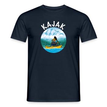 Kajak fahren - Männer T-Shirt - Navy - Vorne - AI Model Male 178 light (178cm)
